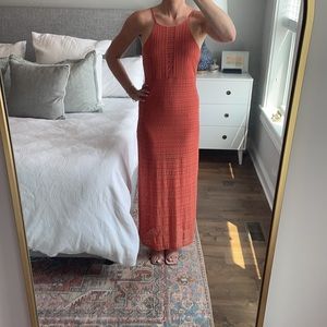 Orange Crotchet Maxi Dress Size M